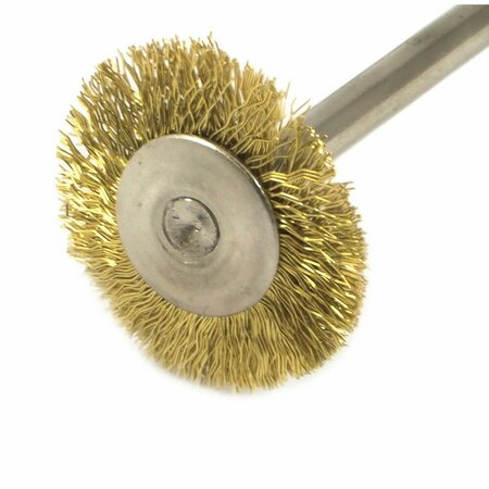 Forney Wheel Brush Set, Brass, 3/4 in with 3/32 in Shaft, 2-Piece 60231